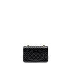 CHANEL MINI RECTANGULAR FLAP BAG LAMBSKIN BLACK LGHW (MICROCHIP)