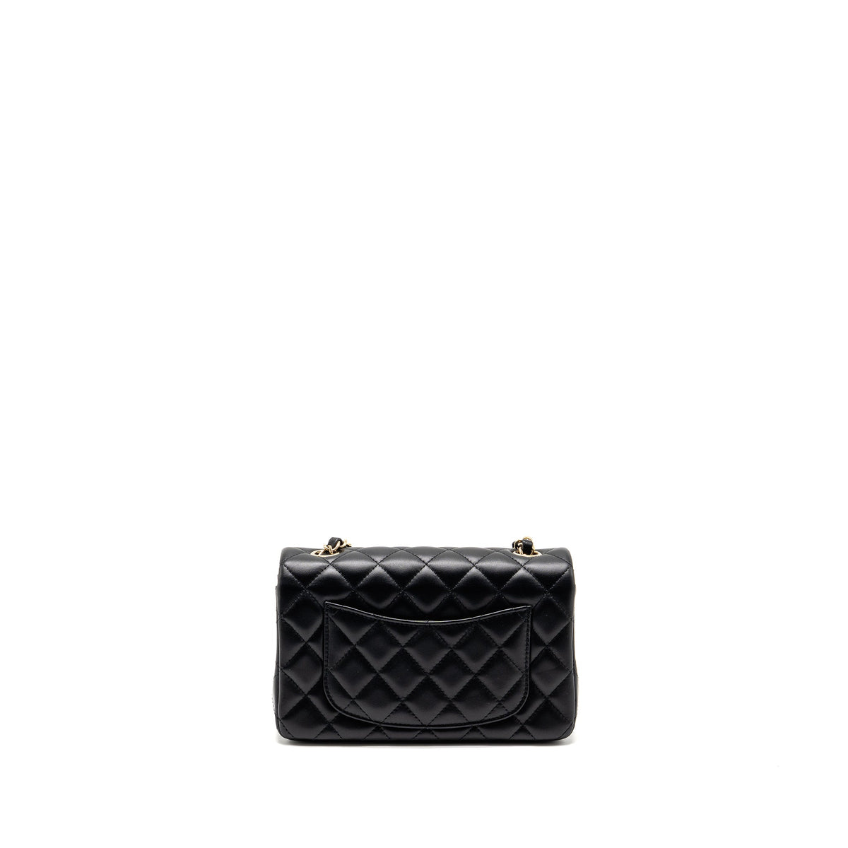 CHANEL MINI RECTANGULAR FLAP BAG LAMBSKIN BLACK LGHW (MICROCHIP)