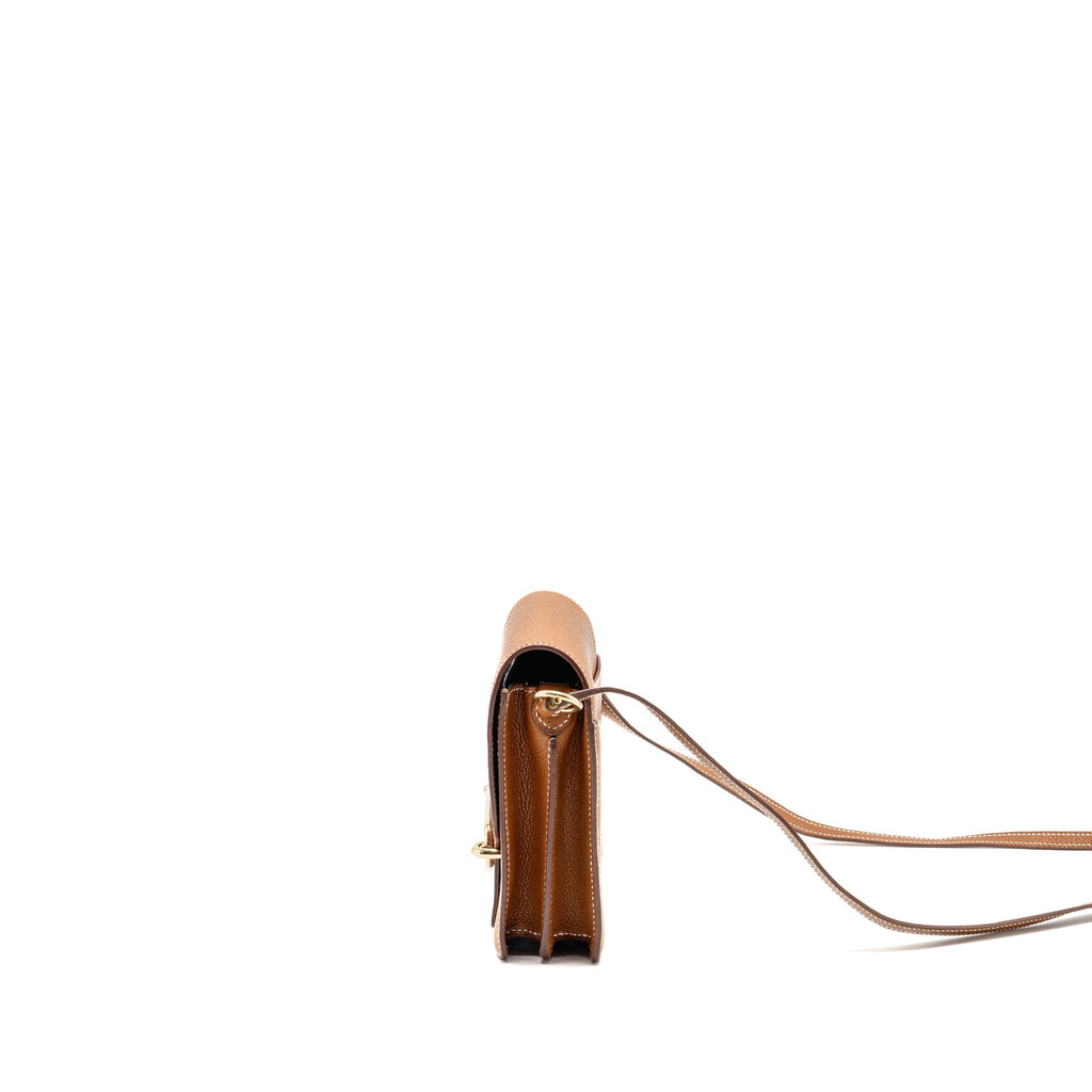 Hermes Mini Roulis Barenia Faubourg 34 Fauve Gold LGHW