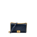 CHANEL MEDIUM BOY BAG LAMBSKIN BLUE GHW