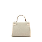 HERMES KELLY 28 SELLIER TOILE H/SWIFT ECRU-AMANDE/NATA SHW