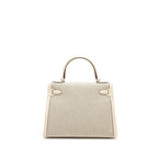 Hermes Kelly 28 Sellier Toile H/Swift Ecru-Amande/Nata SHW