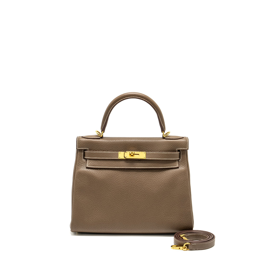 Hermes Kelly 28 Clemence Etoupe GHW