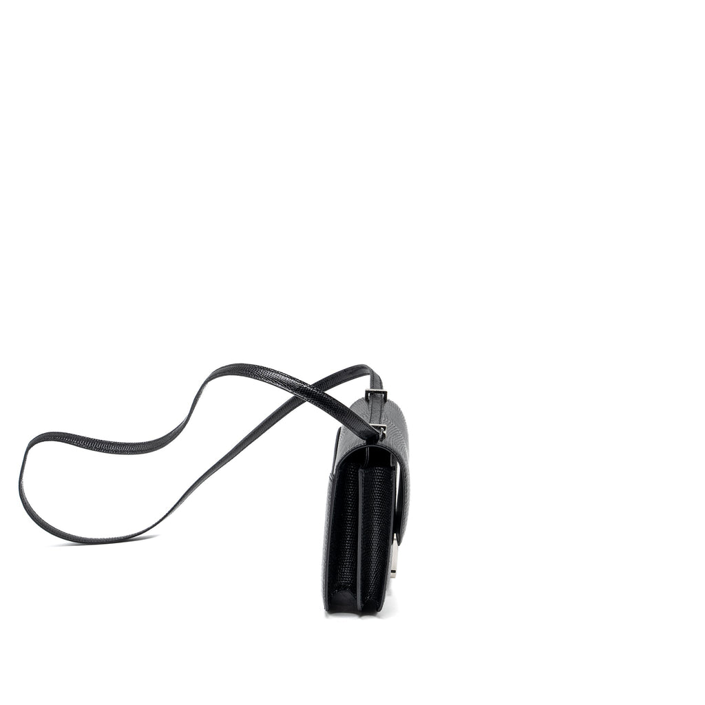 HERMES MINI CONSTANCE LIZARD VARANUS SALVATOR BLACK SHW
