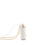CHANEL MINI 22 BAG SHINY CALFSKIN WHITE GHW (MICROCHIP)