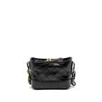 CHANEL SMALL GABRIELLE HOBO BAG WITH TOP HANDLE AGED CALFSKIN BLACK MULTICOLOURED HARDWARE