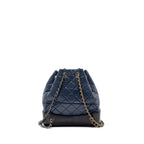 CHANEL SMALL GABRIELLE BACKPACK AGED CALFSKIN NAVY BLUE/ BLACK RUTHENIUM HARDWARE