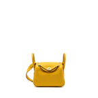 Hermes mini lindy clemence 9D Jaune amber GHW
