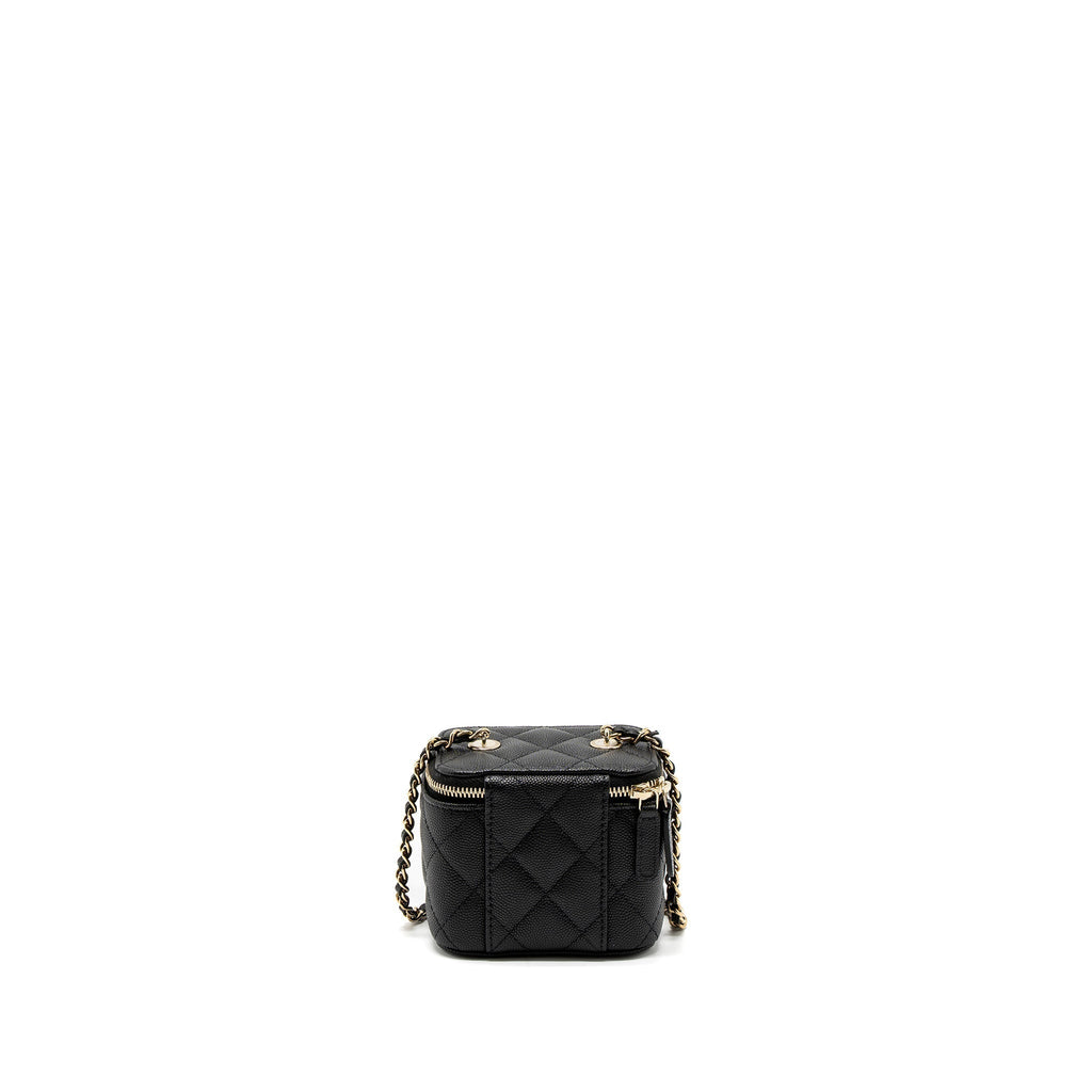 CHANEL MINI VANITY WITH CHAIN CAVIAR BLACK LGHW (MICROCHIP)