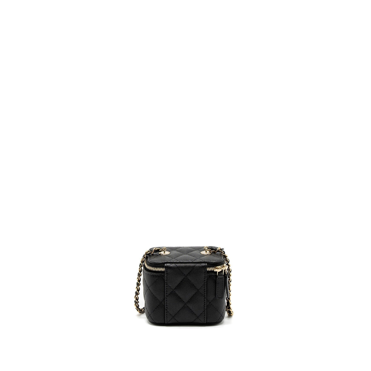 CHANEL MINI VANITY WITH CHAIN CAVIAR BLACK LGHW (MICROCHIP)