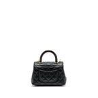 CHANEL COCO HANDLE EXTRA MINI WITH LIZARD EMBOSSED HANDLE CAVIAR BLACK LGHW(MICROCHIP)