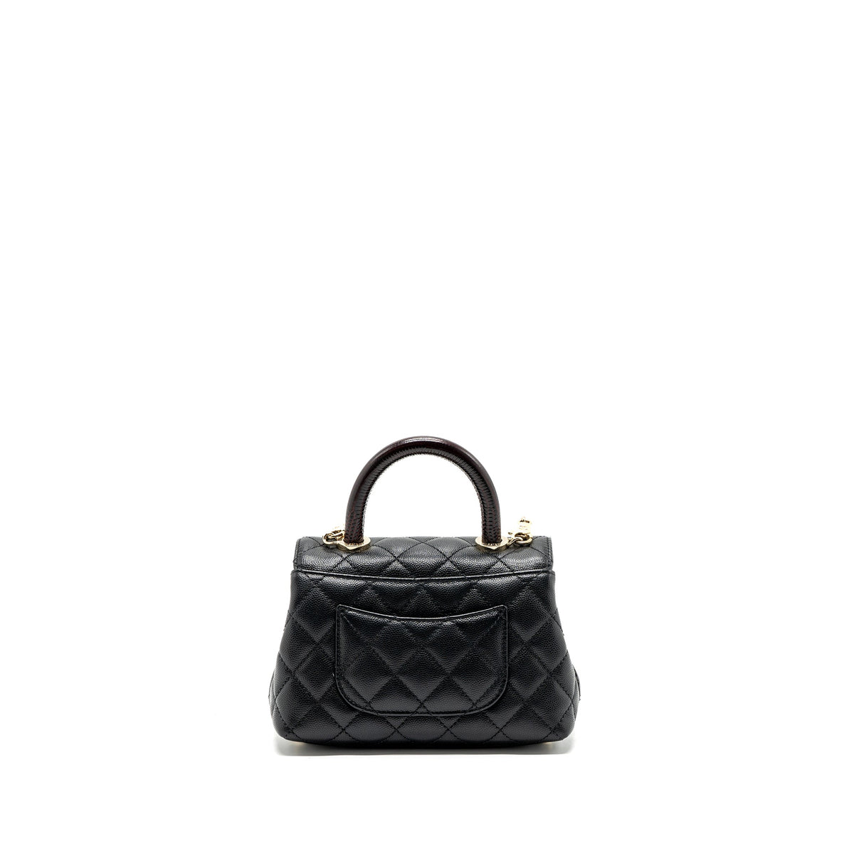 CHANEL COCO HANDLE EXTRA MINI WITH LIZARD EMBOSSED HANDLE CAVIAR BLACK LGHW(MICROCHIP)