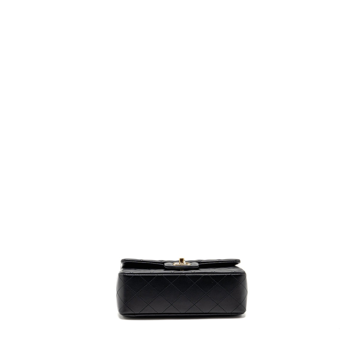 CHANEL MINI RECTANGULAR FLAP BAG LAMBSKIN BLACK LGHW (MICROCHIP)