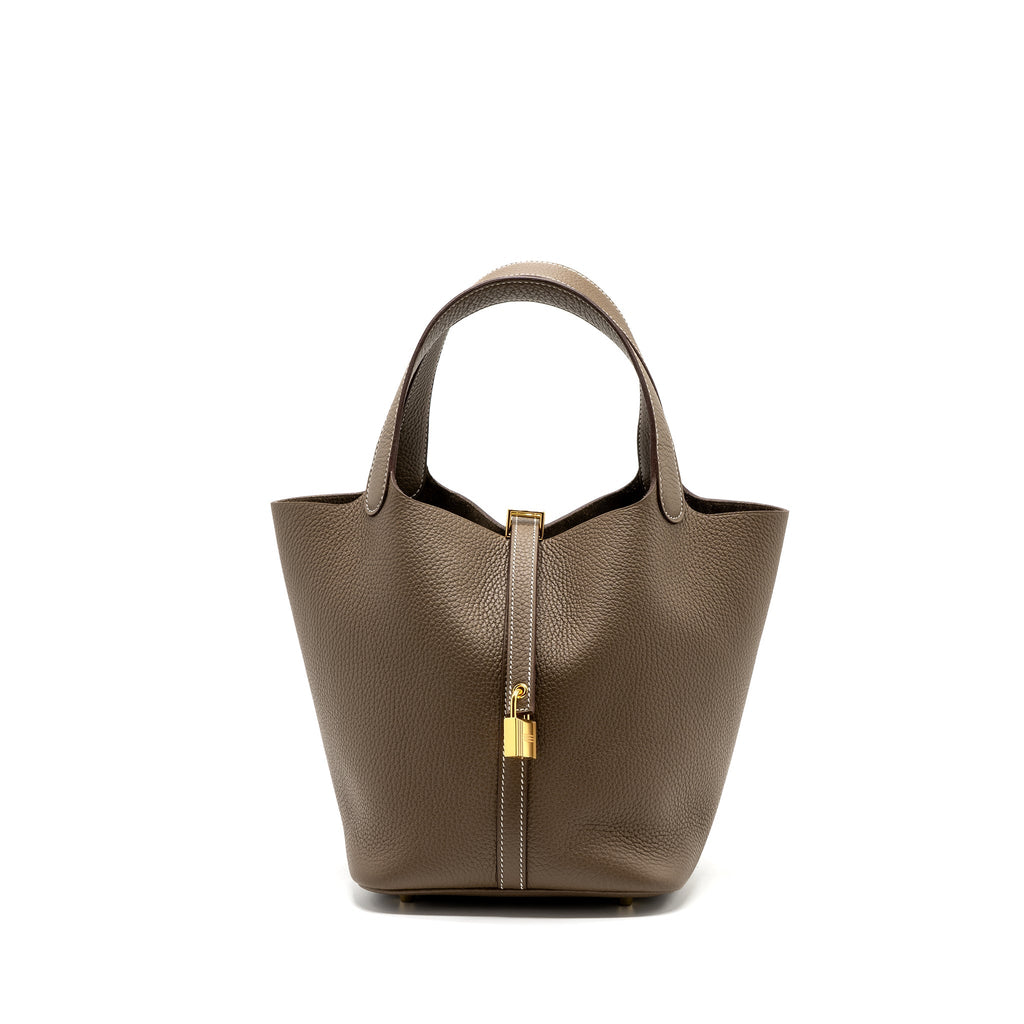 Hermes Picotin 22 Clemence Etoupe GHW