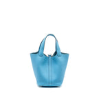 Hermes Picotin 18 Lock Bag Clemence Blue du Nord SHW