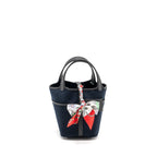 HERMES CARGO PICOTIN 18 LOCK BAG CANVAS/SWIFT BLEU MARINE/BLACK SHW