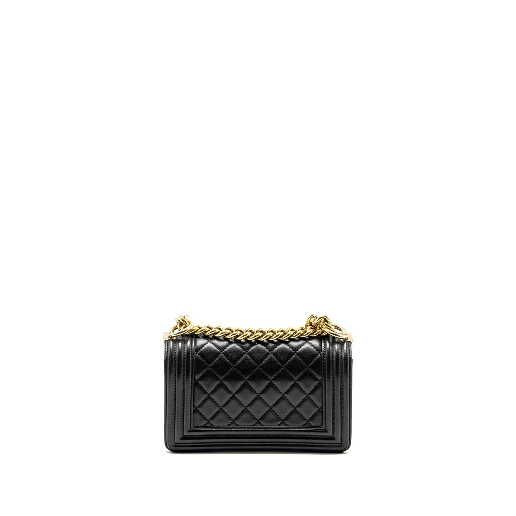 CHANEL SMALL BOY BAG LAMBSKIN BLACK GHW