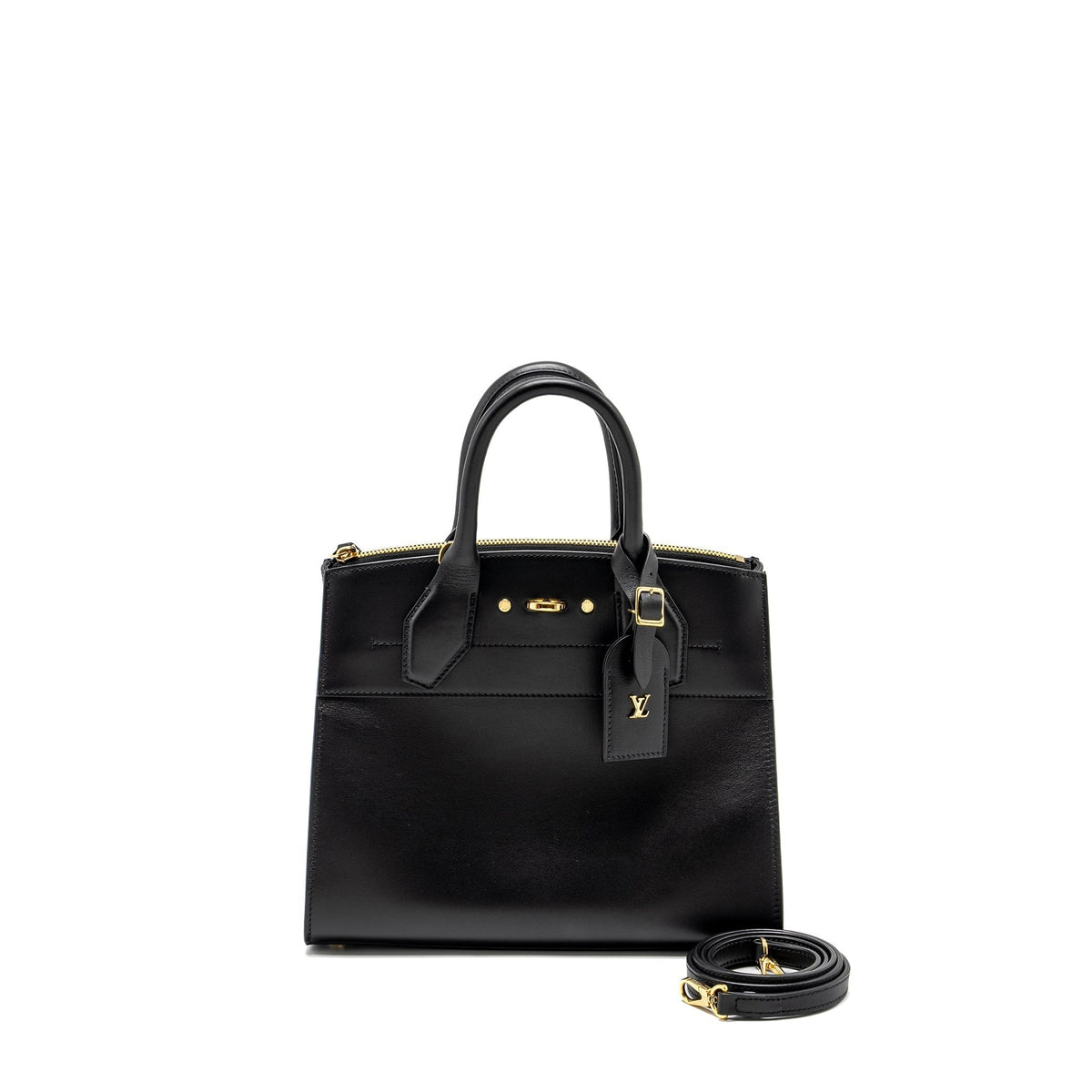 LOUIS VUITTON CITY STEAMER PM GRAINED CALFSKIN BLACK GHW