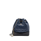 CHANEL SMALL GABRIELLE BACKPACK AGED CALFSKIN NAVY BLUE/ BLACK RUTHENIUM HARDWARE