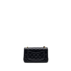 CHANEL PEARL CRUSH MINI RECTANGULAR LAMBSKIN BLACK BRUSHED GHW(MICROCHIP)