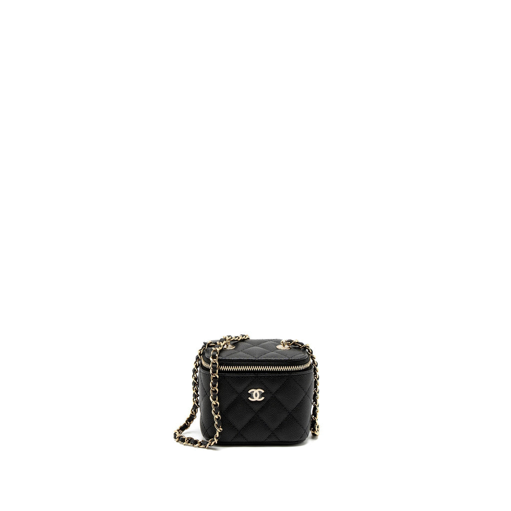 CHANEL MINI VANITY WITH CHAIN CAVIAR BLACK LGHW (MICROCHIP)