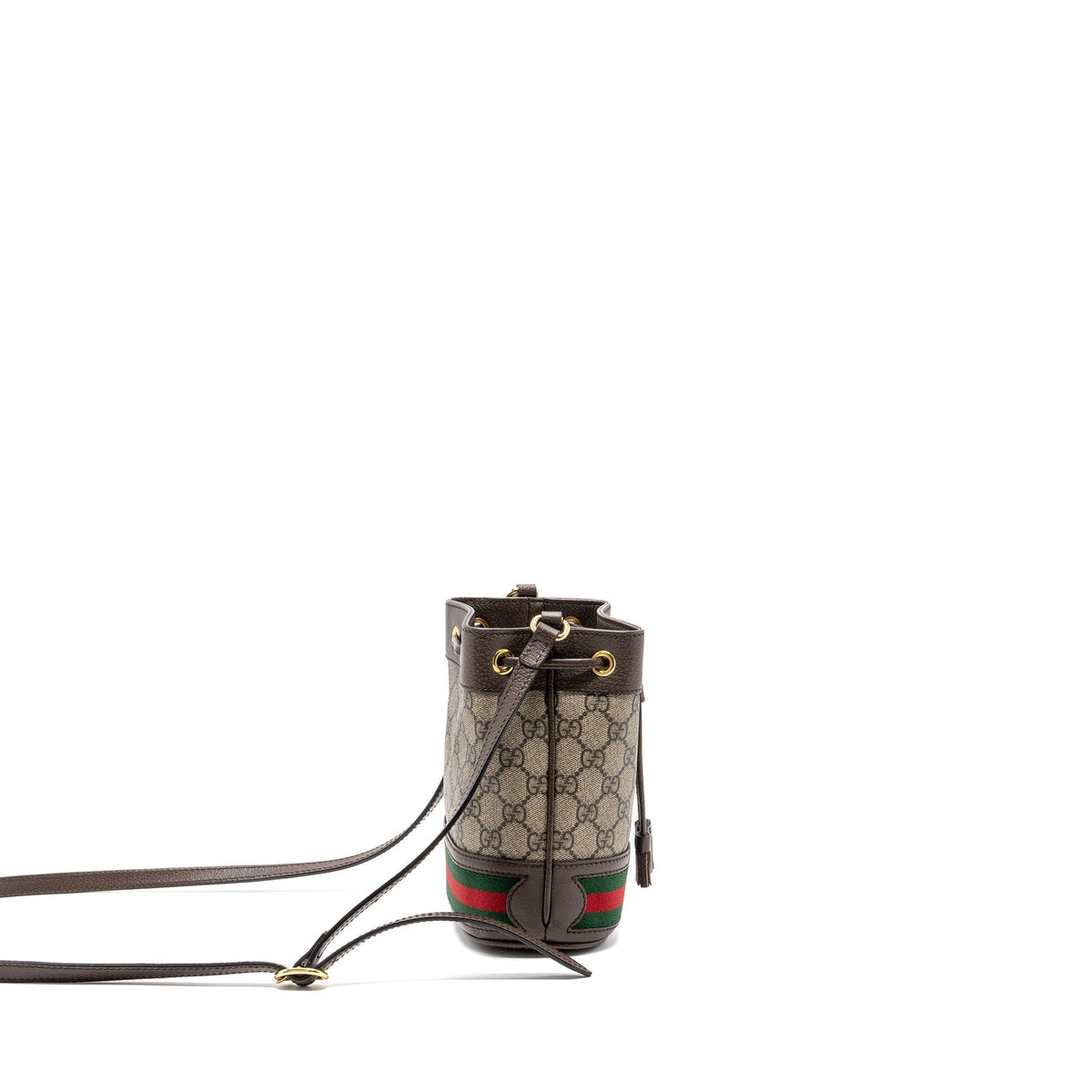 GUCCI OPHIDIA BUCKET BAG GG SUPREME CANVAS GHW