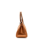 Hermes birkin 30 touch ostrich / alligator mississippiensis shiny cognac / miel SHW