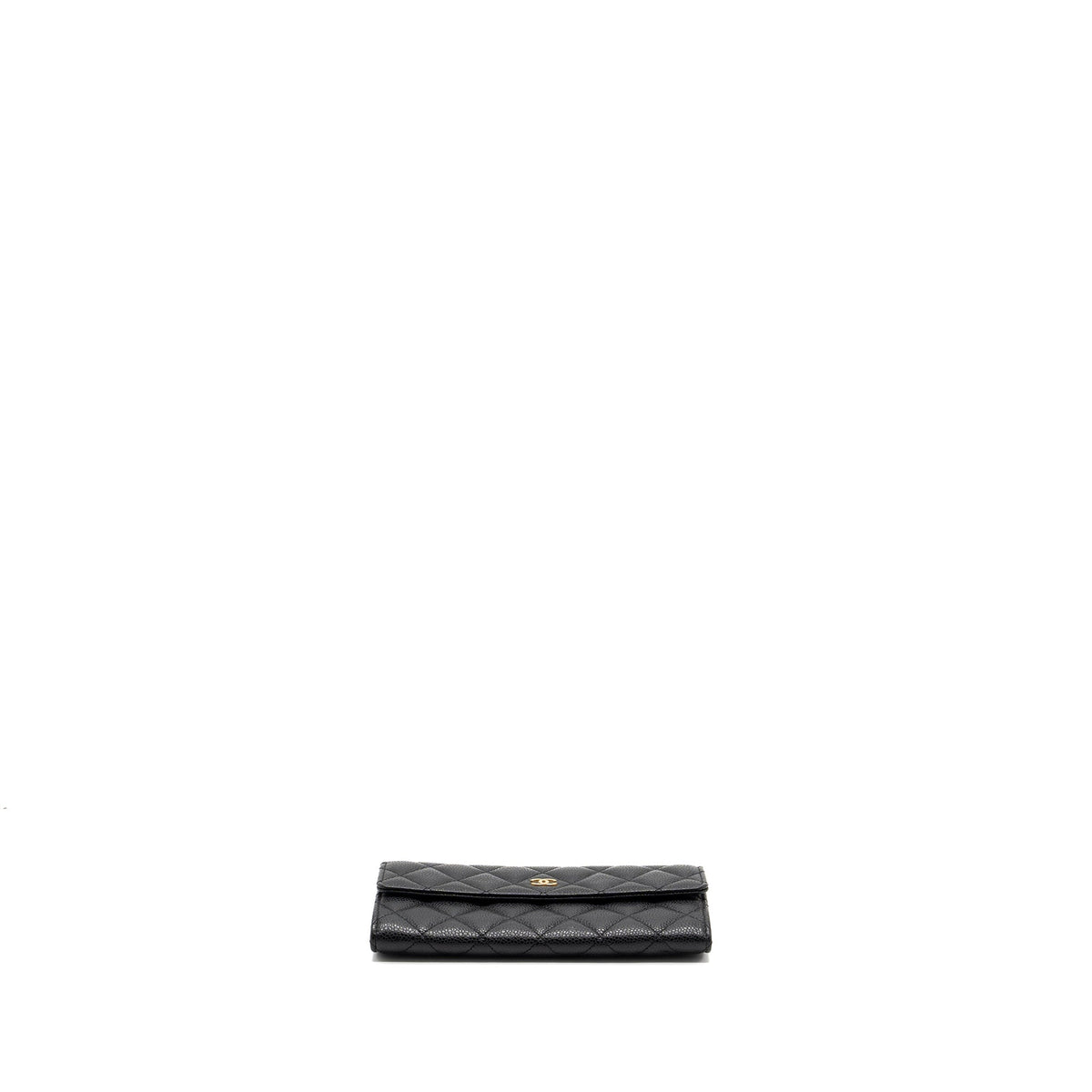 CHANEL FLAP LONG WALLET CAVIAR BLACK GHW