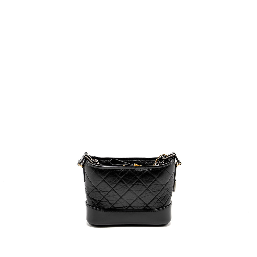 CHANEL SMALL GABRIELLE HOBO BAG AGED CALFSKIN BLACK MULTICOLOUR HARDWARE