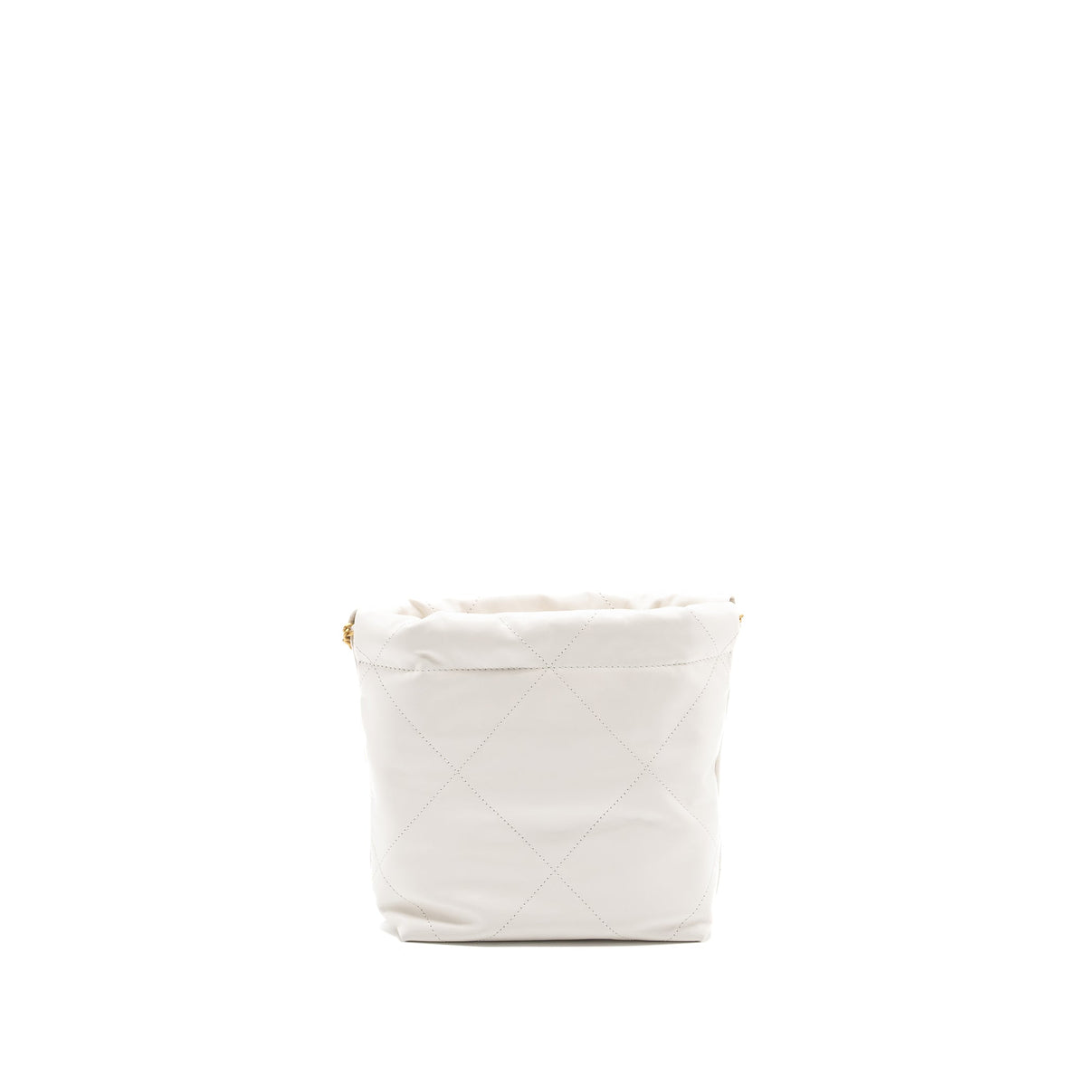 CHANEL MINI 22 BAG SHINY CALFSKIN WHITE GHW (MICROCHIP)