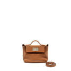 Hermes Mini 24/24 2424-21 Bag Evercolor/Swift Gold SHW