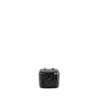 CHANEL PEARL CRUSH MINI VANITY WITH CHAIN LAMBSKIN BLACK GHW