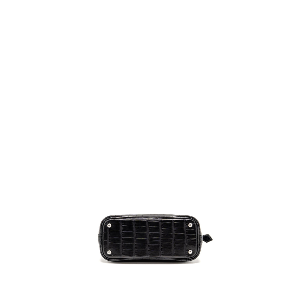 Hermes Mini Bolide Alligator Mississippiensis Mat Black SHW