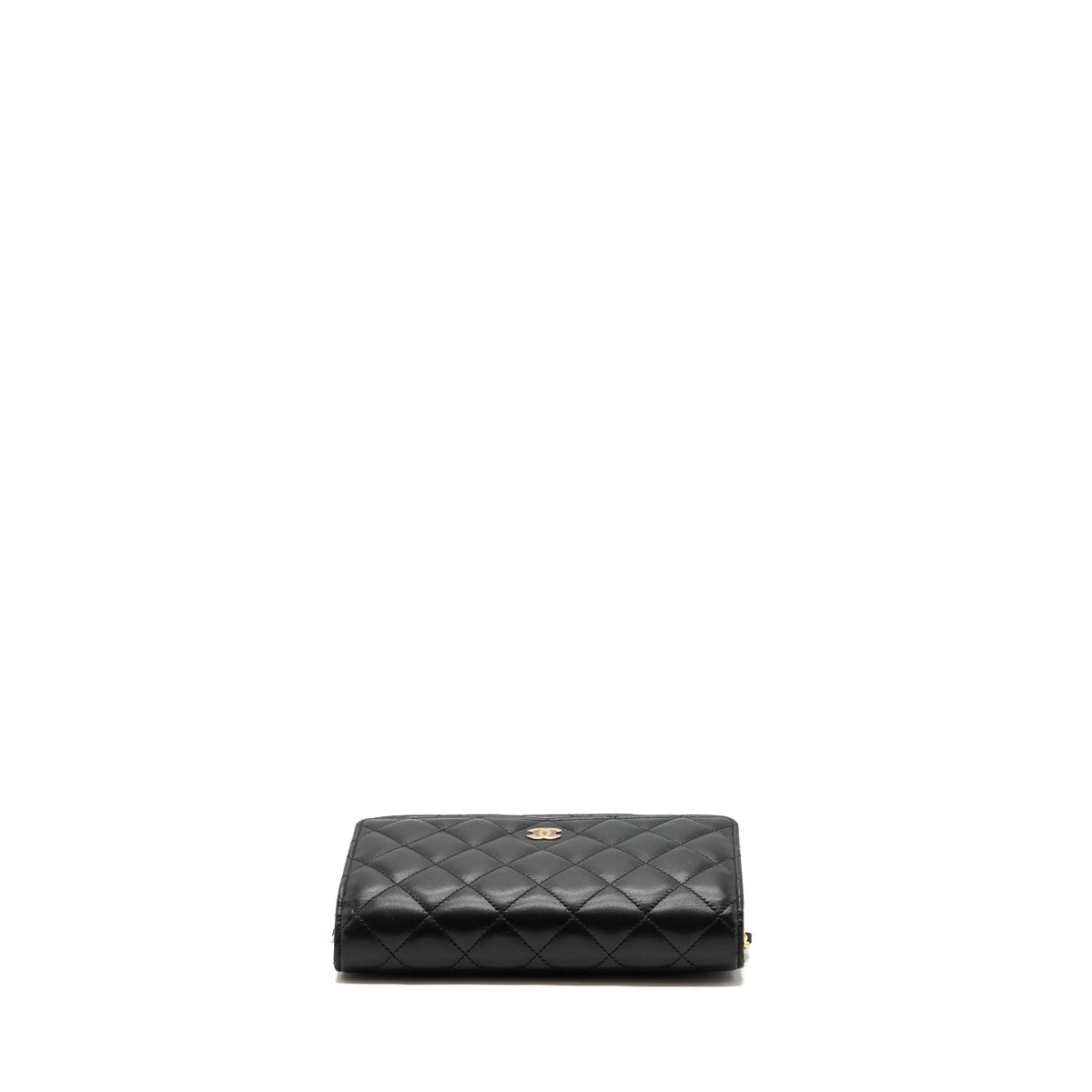 CHANEL CLASSIC WALLET ON CHAIN LAMBSKIN BLACK GHW