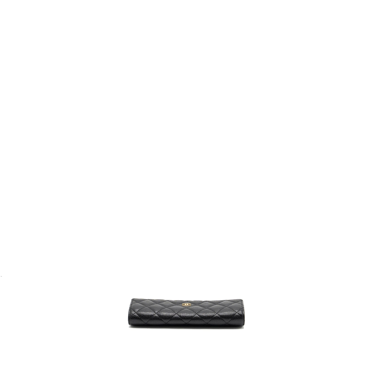 CHANEL FLAP LONG WALLET CAVIAR BLACK GHW