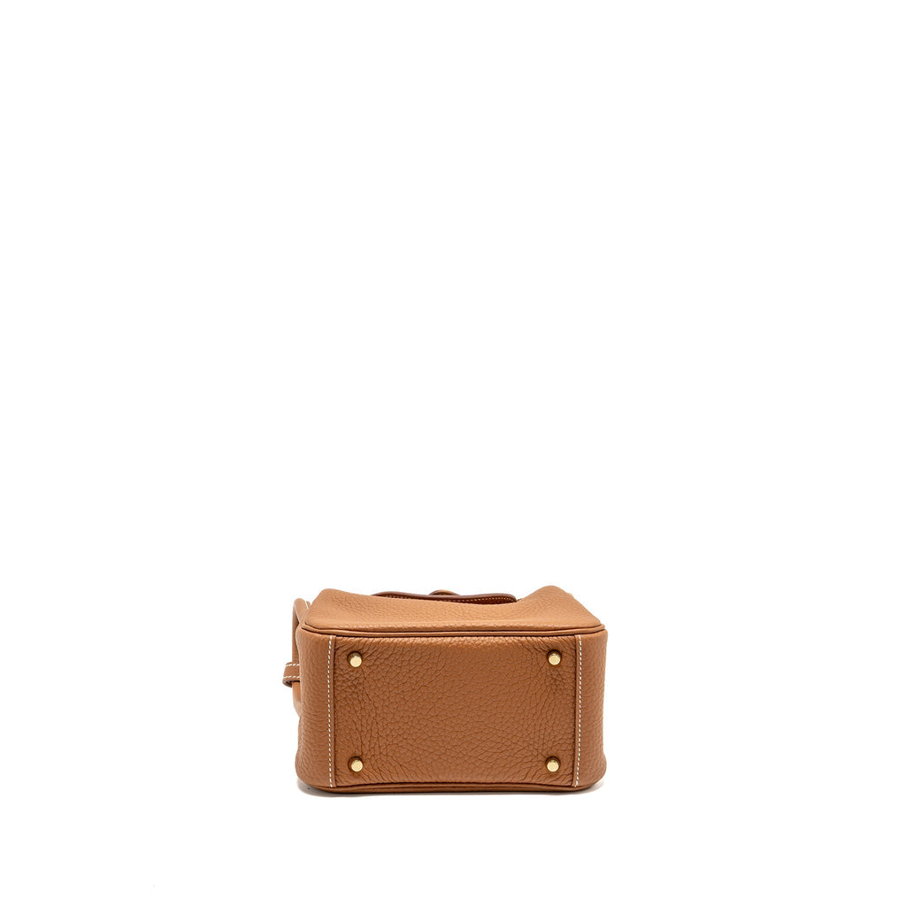 Hermes Mini Lindy Clemence Gold GHW