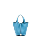 Hermes Picotin 18 Lock Bag Clemence Blue du Nord SHW