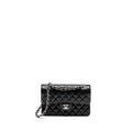 CHANEL SMALL CLASSIC DOUBLE FLAP BAG CAVIAR BLACK SHW (MICROCHIP)