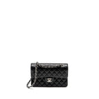 CHANEL SMALL CLASSIC DOUBLE FLAP BAG CAVIAR BLACK SHW (MICROCHIP)