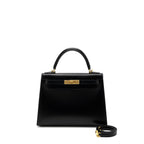HERMES KELLY 28 BOX CALFSKIN BLACK GHW
