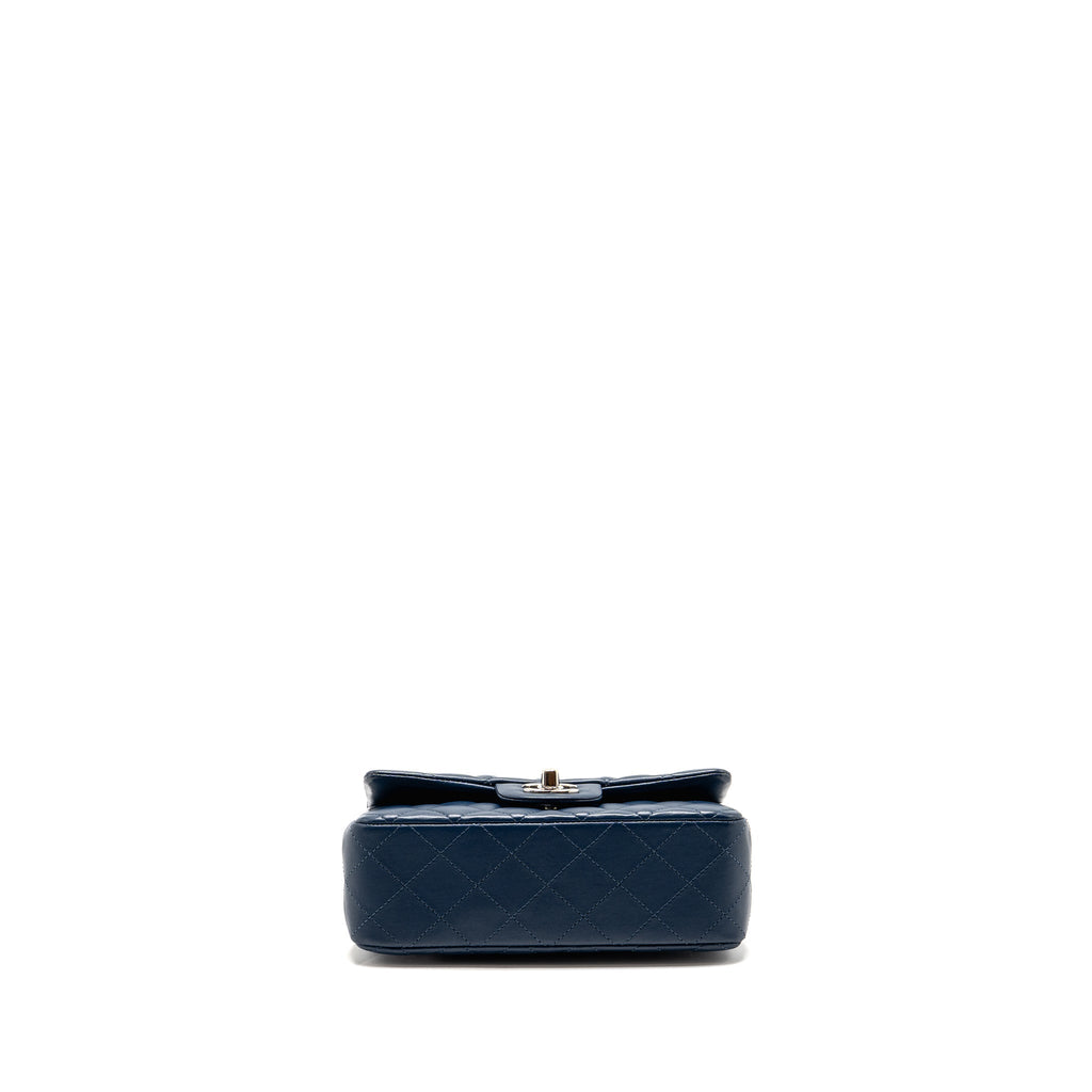 Chanel Mini Rectangular Flap Bag Lambskin Navy SHW
