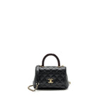 CHANEL COCO HANDLE EXTRA MINI WITH LIZARD EMBOSSED HANDLE CAVIAR BLACK LGHW(MICROCHIP)