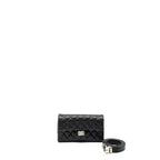 CHANEL 2.55 REISSUE BELT BAG GRAINED CALFSKIN BLACK SHW