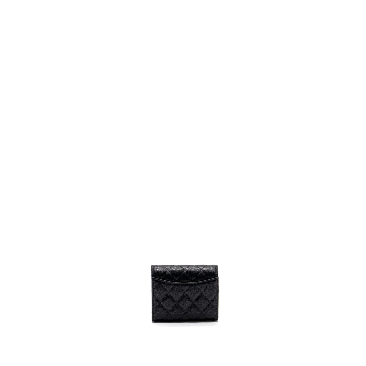 CHANEL CLASSIC COMPACT WALLET CAVIAR BLACK GHW (MICROCHIP)