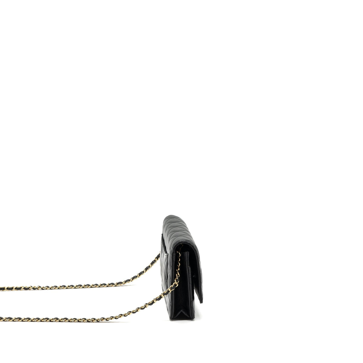 CHANEL CLASSIC WALLET ON CHAIN LAMBSKIN BLACK GHW