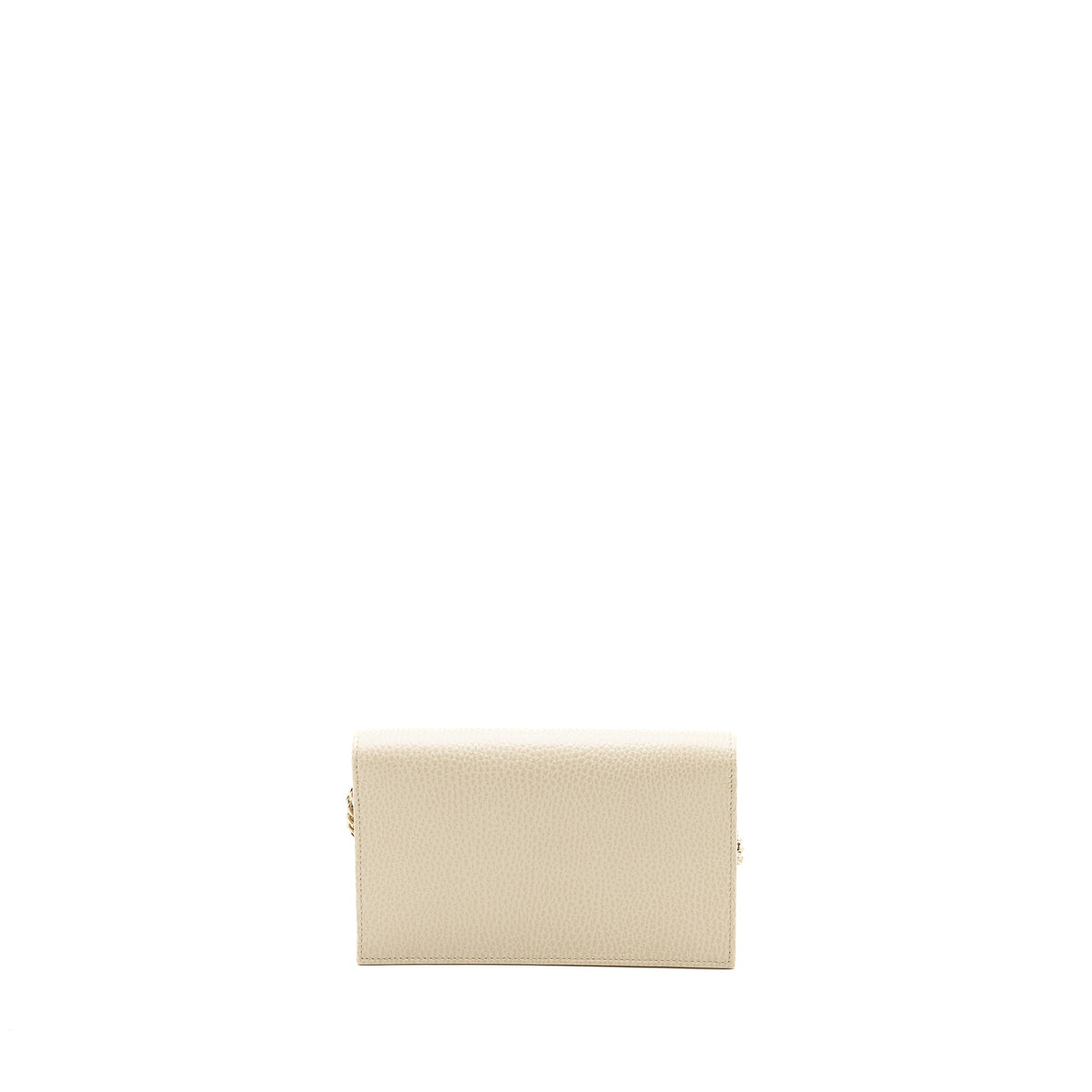GUCCI INTERLOCKING G CROSSBODY CHAIN BAG WALLET LEATHER WHITE LGHW