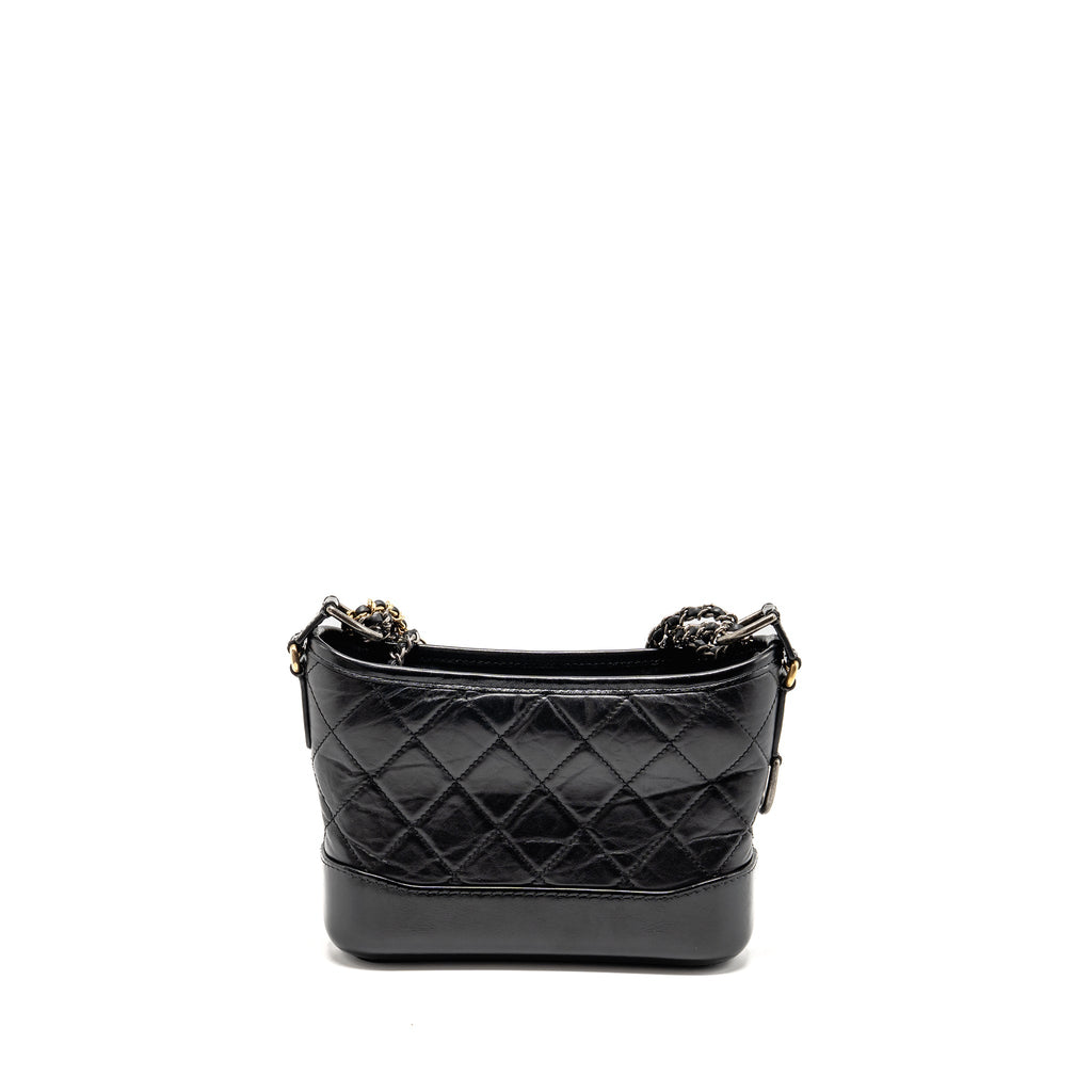 CHANEL SMALL GABRIELLE HOBO BAG CALFSKIN BLACK MULTICOLOR HARDWARE