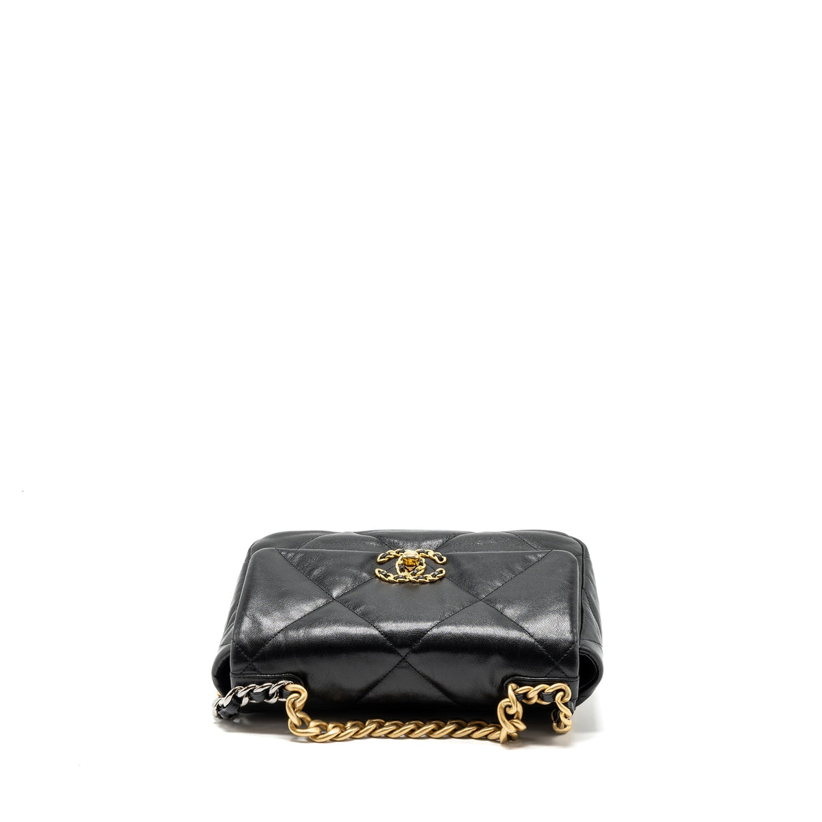 CHANEL SMALL 19 BAG GOATSKIN BLACK MULTICOLOUR HARDWARE