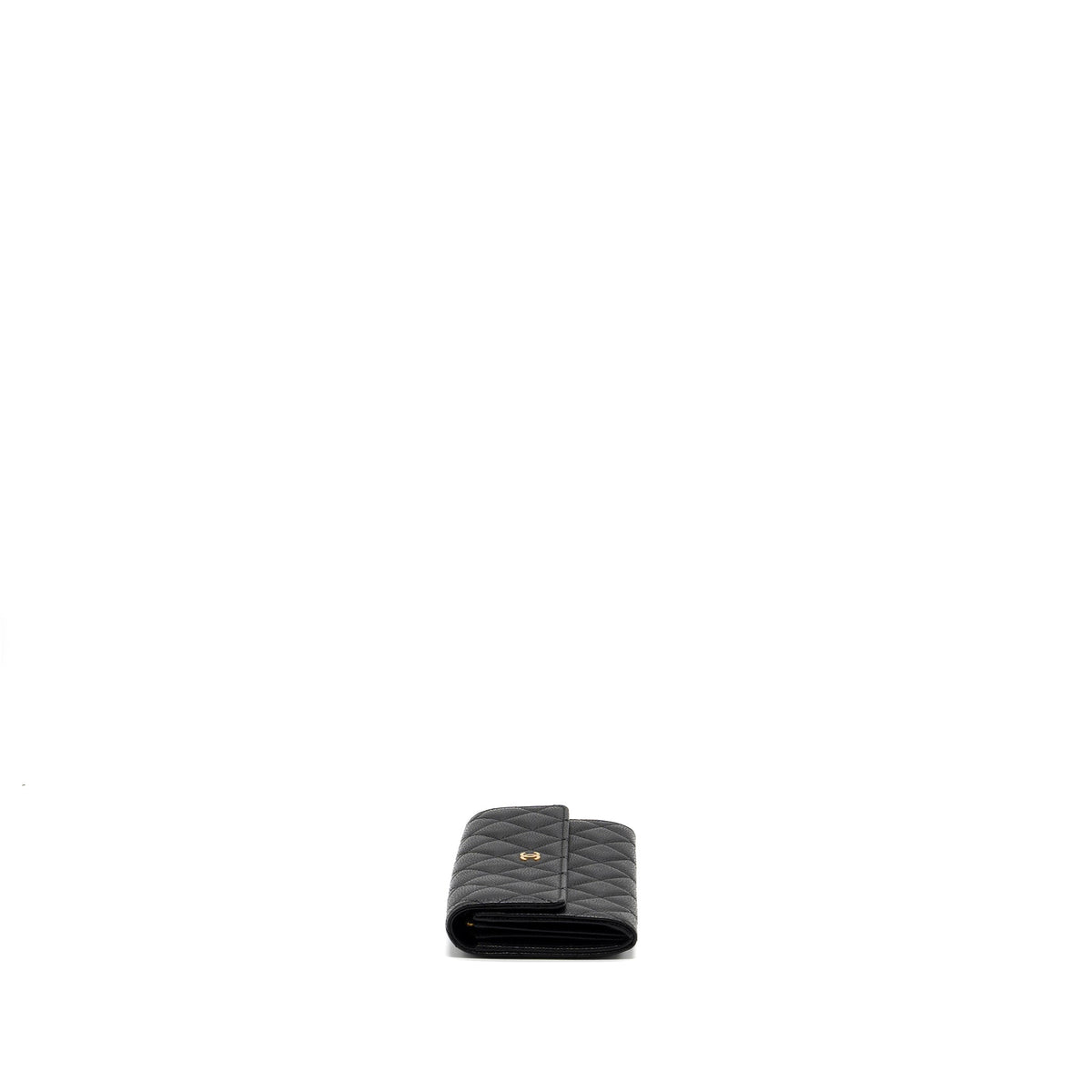 CHANEL FLAP LONG WALLET CAVIAR BLACK GHW