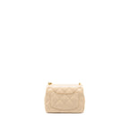 CHANEL 25C COCO LOVE ADJUSTABLE CHAIN SHINY LAMBSKIN BEIGE GHW (MICROCHIP)